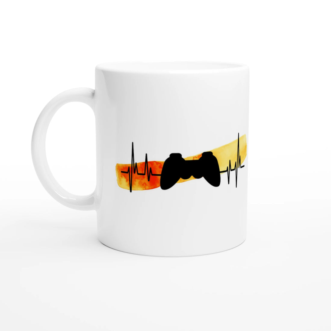 Gaming Tasse - Heartbeat Tasse frontansicht – hochwertiges Nerdrovert Mockup mit Gaming Motiv