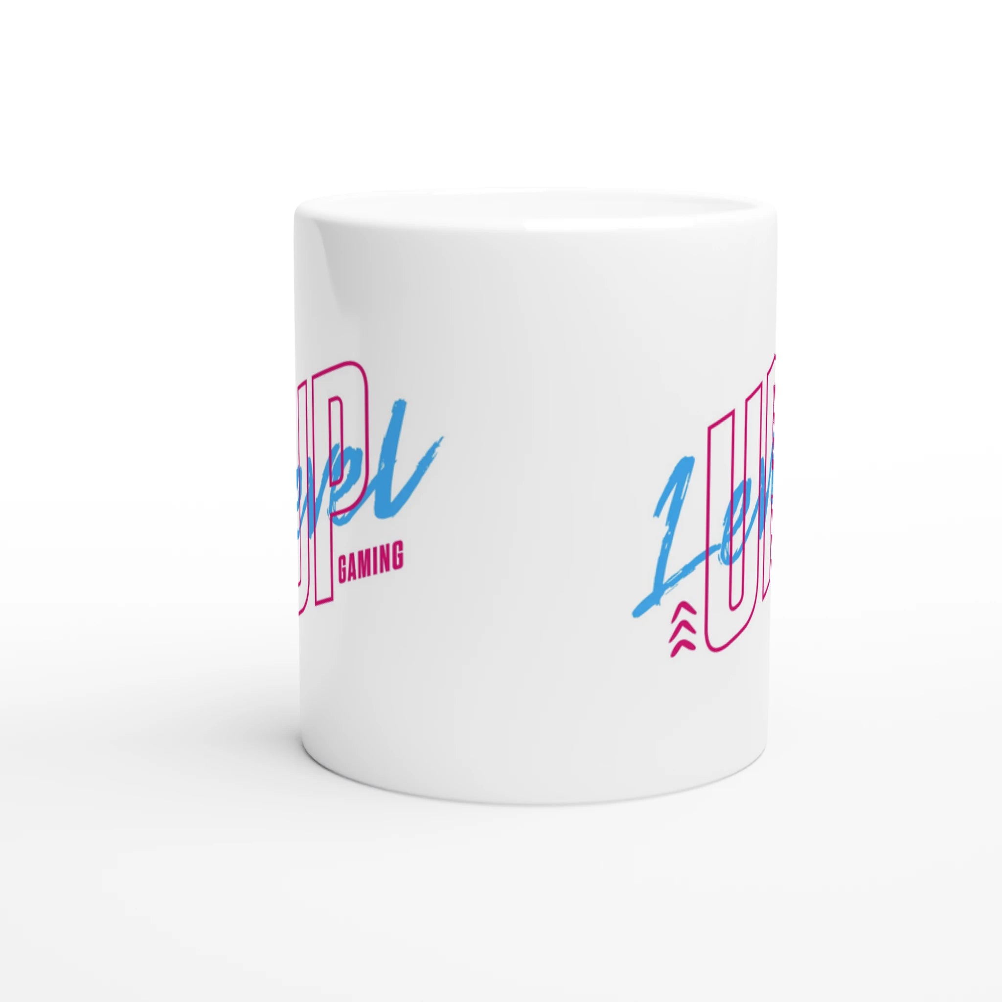 Gaming Tasse - Level Up Tasse 3d ansicht – hochwertiges Nerdrovert Mockup mit Gaming Motiv