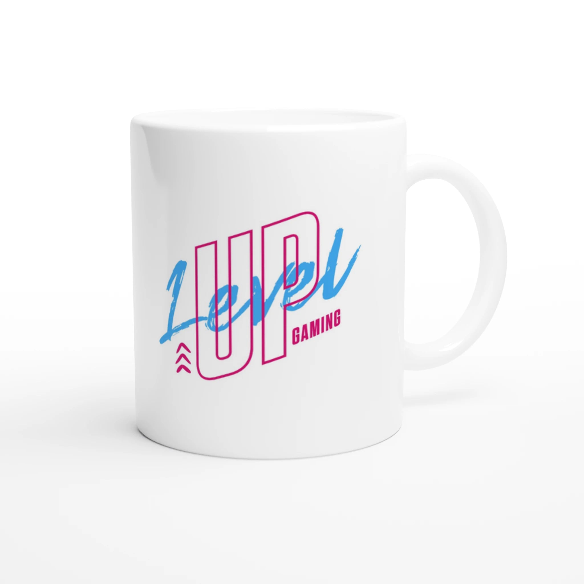 Gaming Tasse - Level Up Tasse rechte seite – hochwertiges Nerdrovert Mockup mit Gaming Motiv