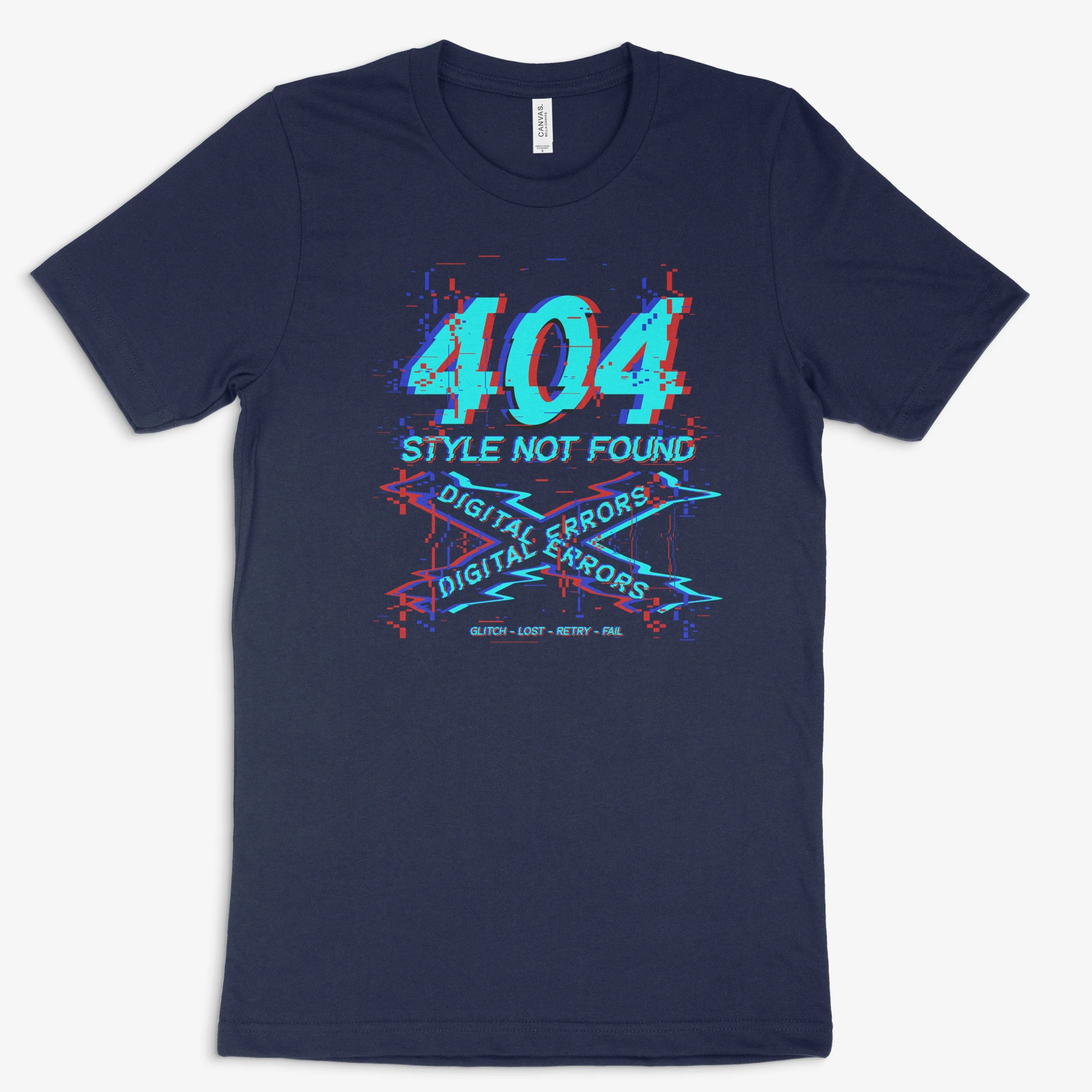Glitch Shirt | 404 – Style Not Found in Farbe marine 