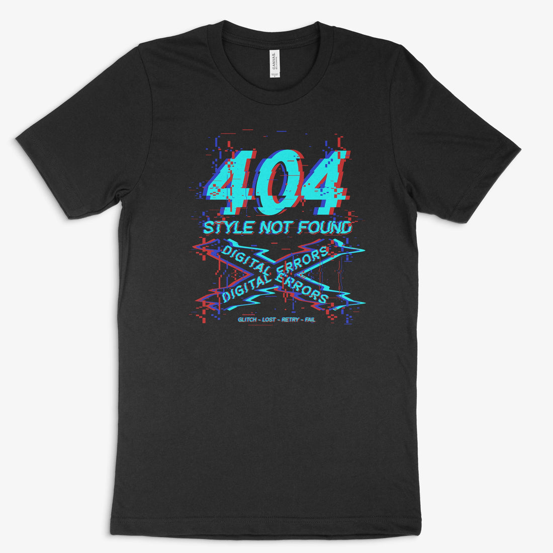 Glitch Shirt | 404 – Style Not Found in Farbe schwarz 