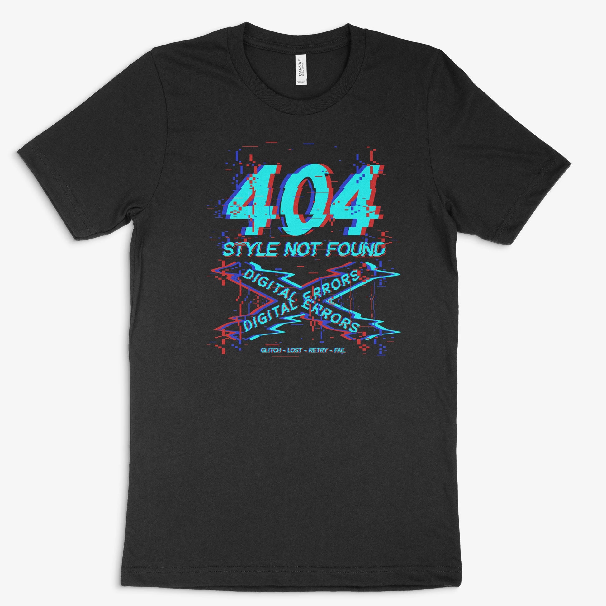 Glitch Shirt | 404 – Style Not Found in Farbe schwarz 