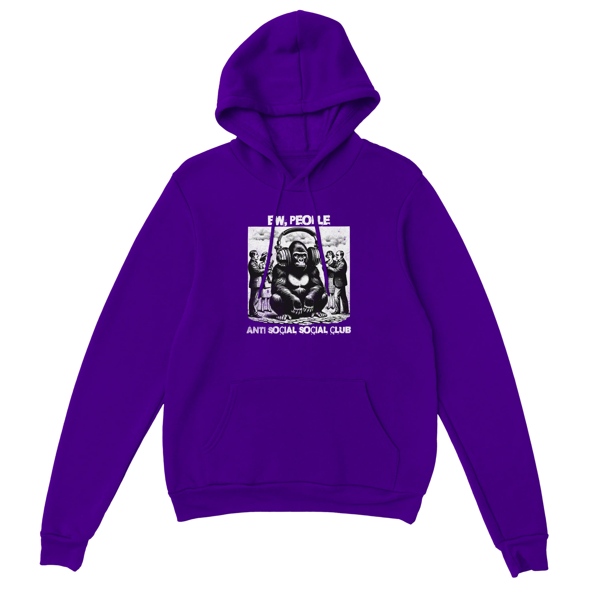 Introvert Hoodie - Anti Social Club lila – Gaming Hoodie Flatlay mit Introvert  Anti Social Club Print