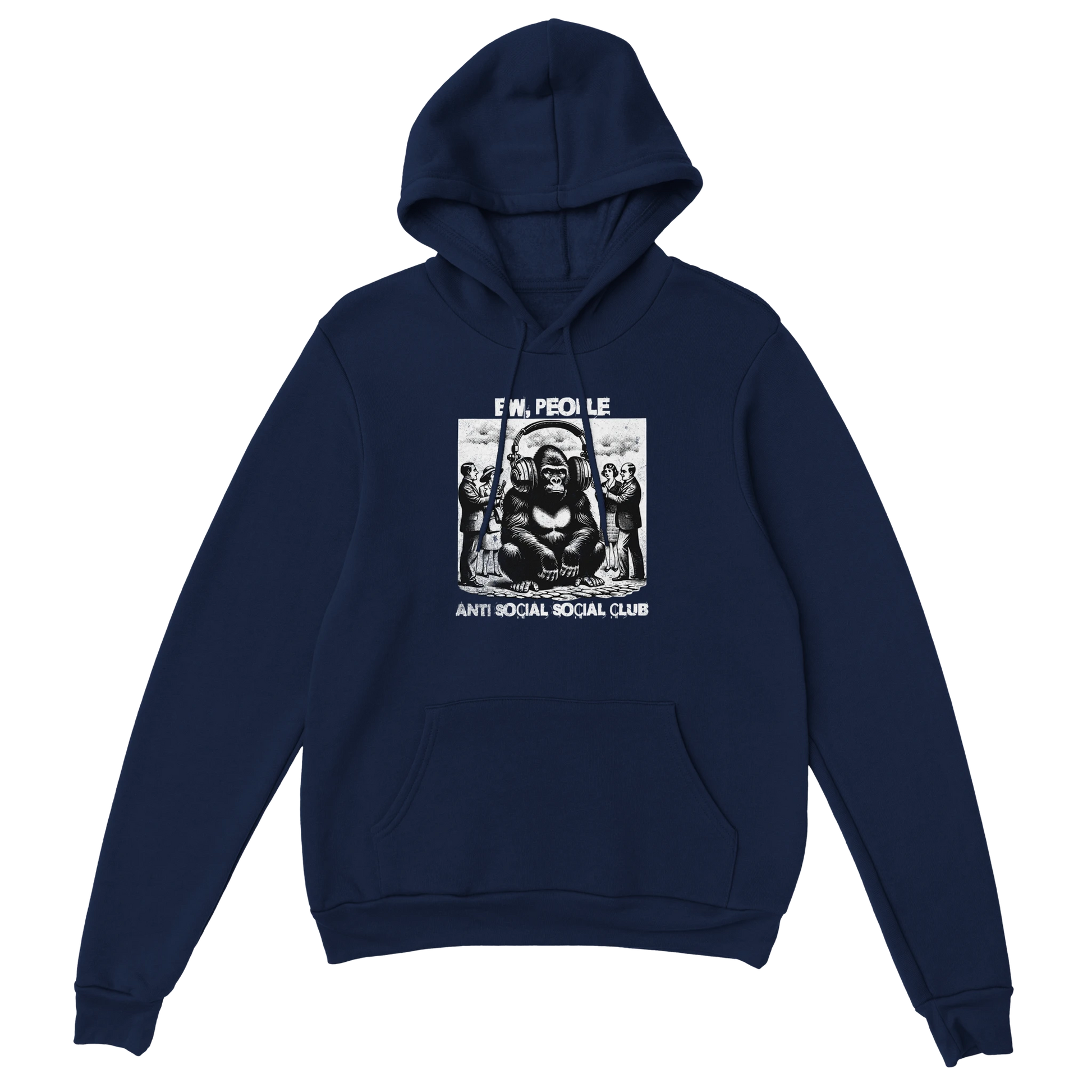 Introvert Hoodie - Anti Social Club marine – Gaming Hoodie Flatlay mit Introvert  Anti Social Club Print