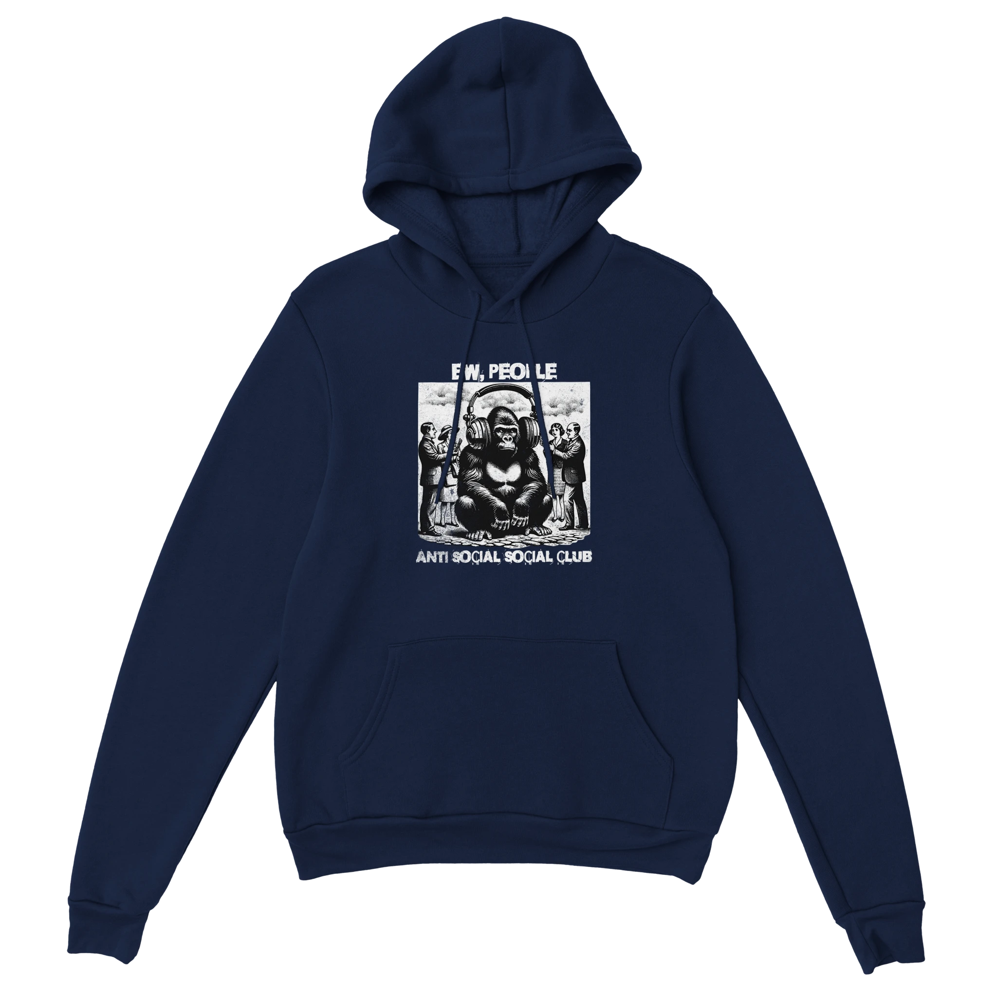 Introvert Hoodie - Anti Social Club marine – Gaming Hoodie Flatlay mit Introvert  Anti Social Club Print