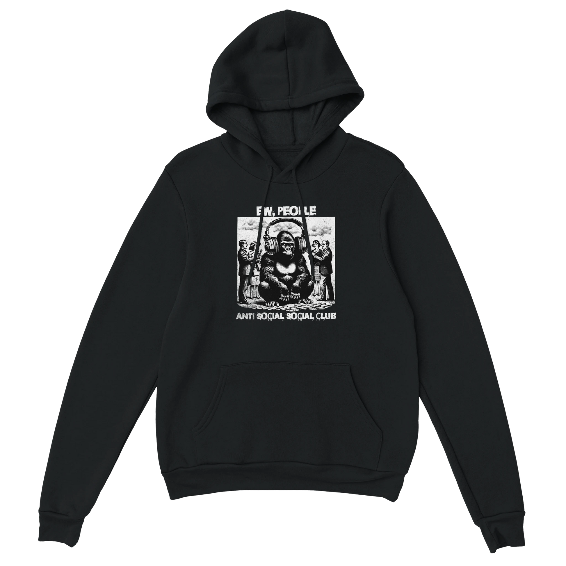 Introvert Hoodie - Anti Social Club schwarz – Gaming Hoodie Flatlay mit Introvert  Anti Social Club Print