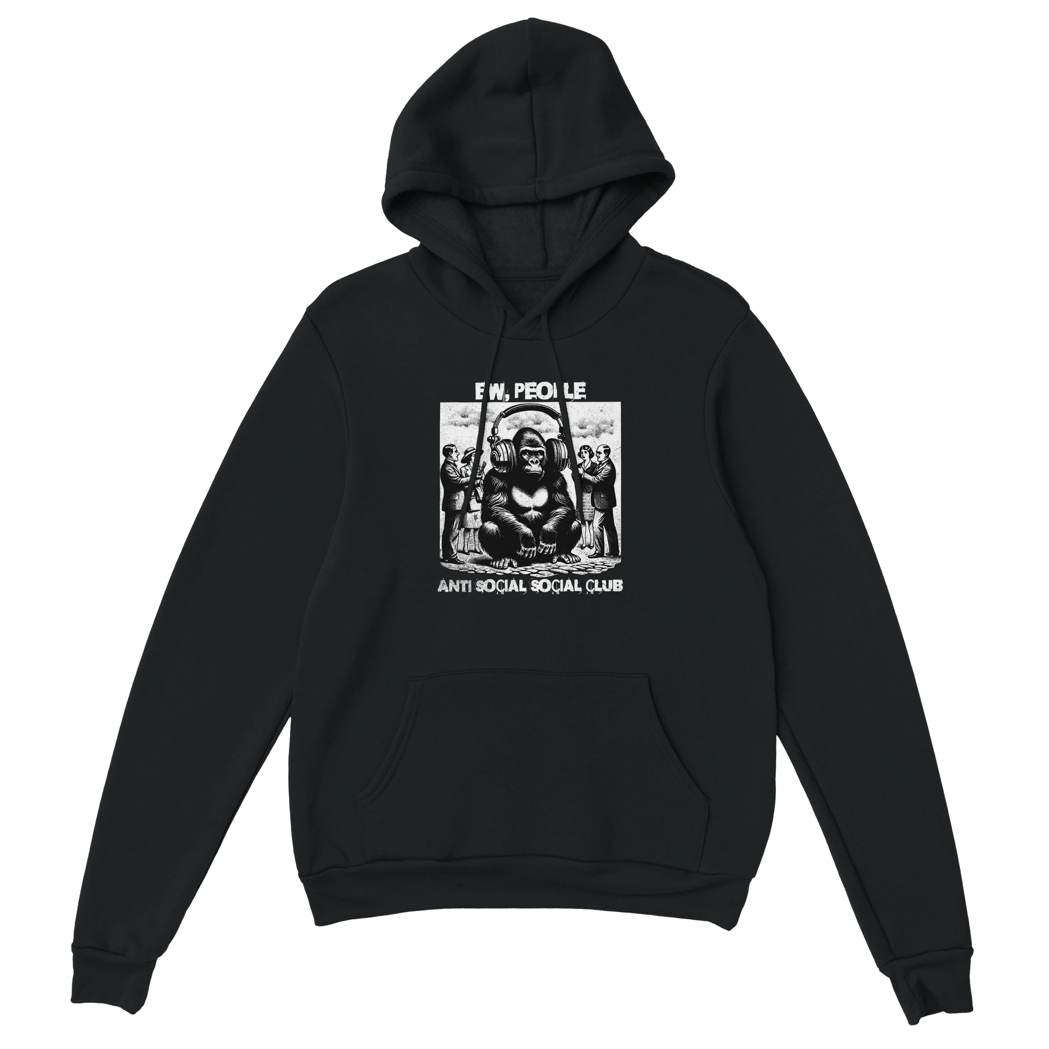 Introvert Hoodie - Anti Social Club schwarz – Gaming Hoodie Flatlay mit Introvert  Anti Social Club Print