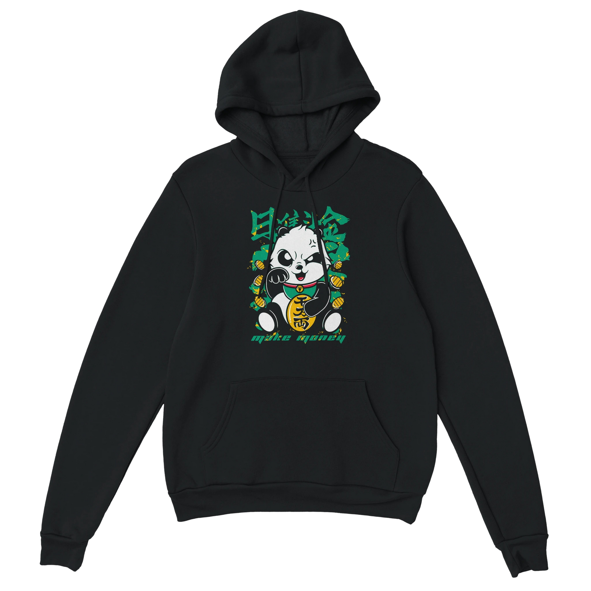 Kawaii Hoodie - Make Money Panda schwarz – Gaming Hoodie Flatlay mit Kawaii  Make Money Panda Print