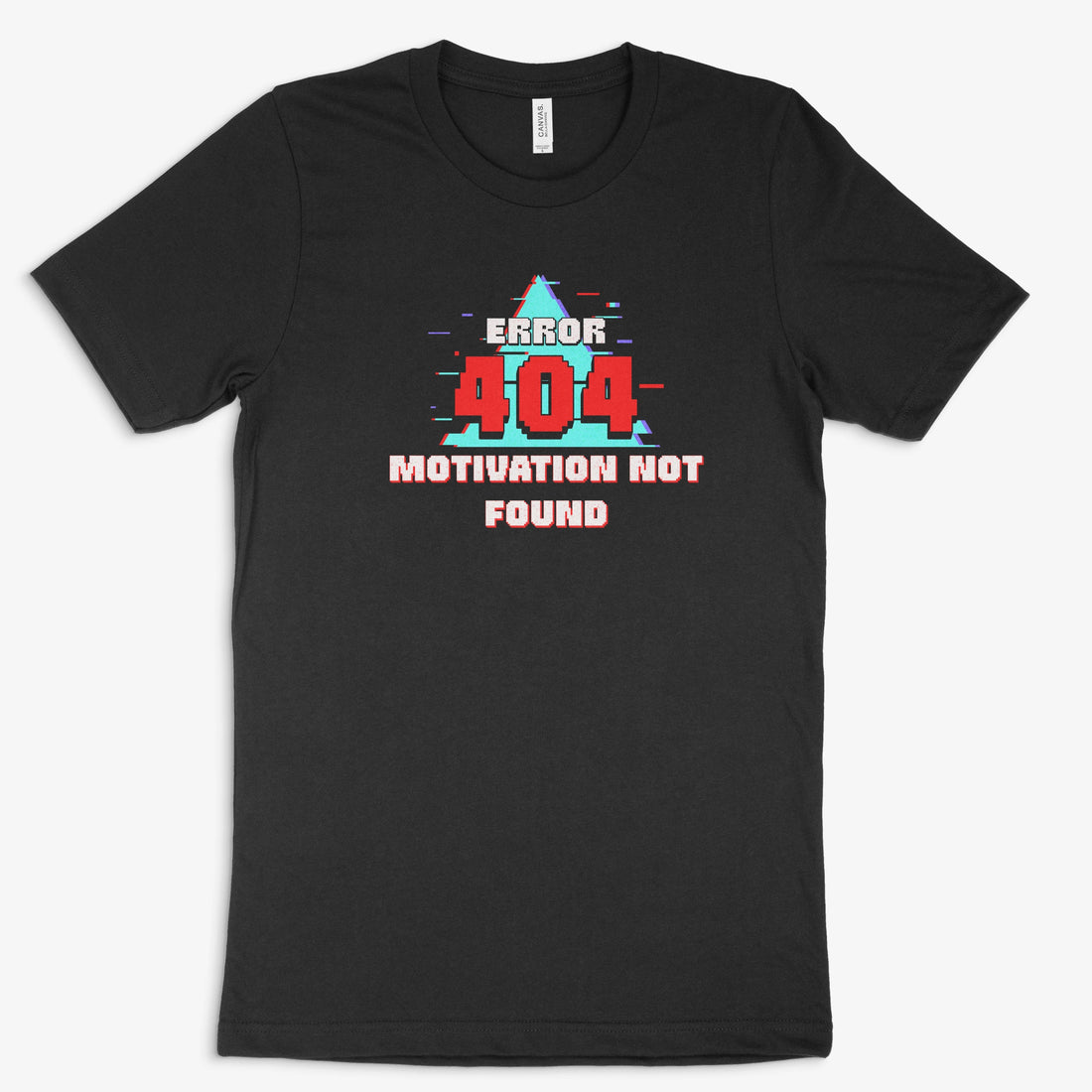 Lustiges T-Shirt | 404 – Motivation Not Found in Farbe schwarz 