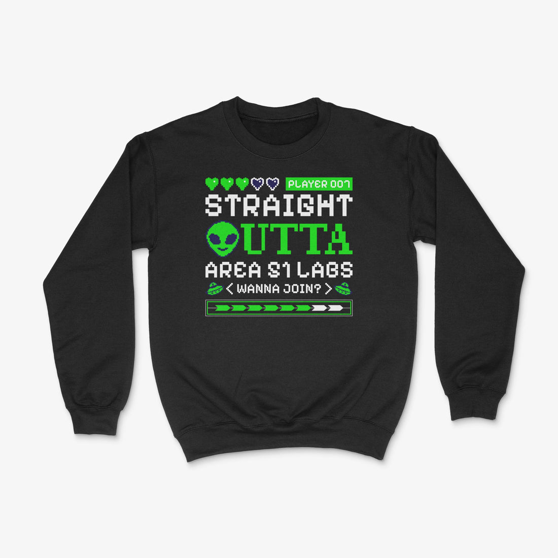 Nerd Sweater - Straight Outta Area 51 Pullover in Farbe schwarz 