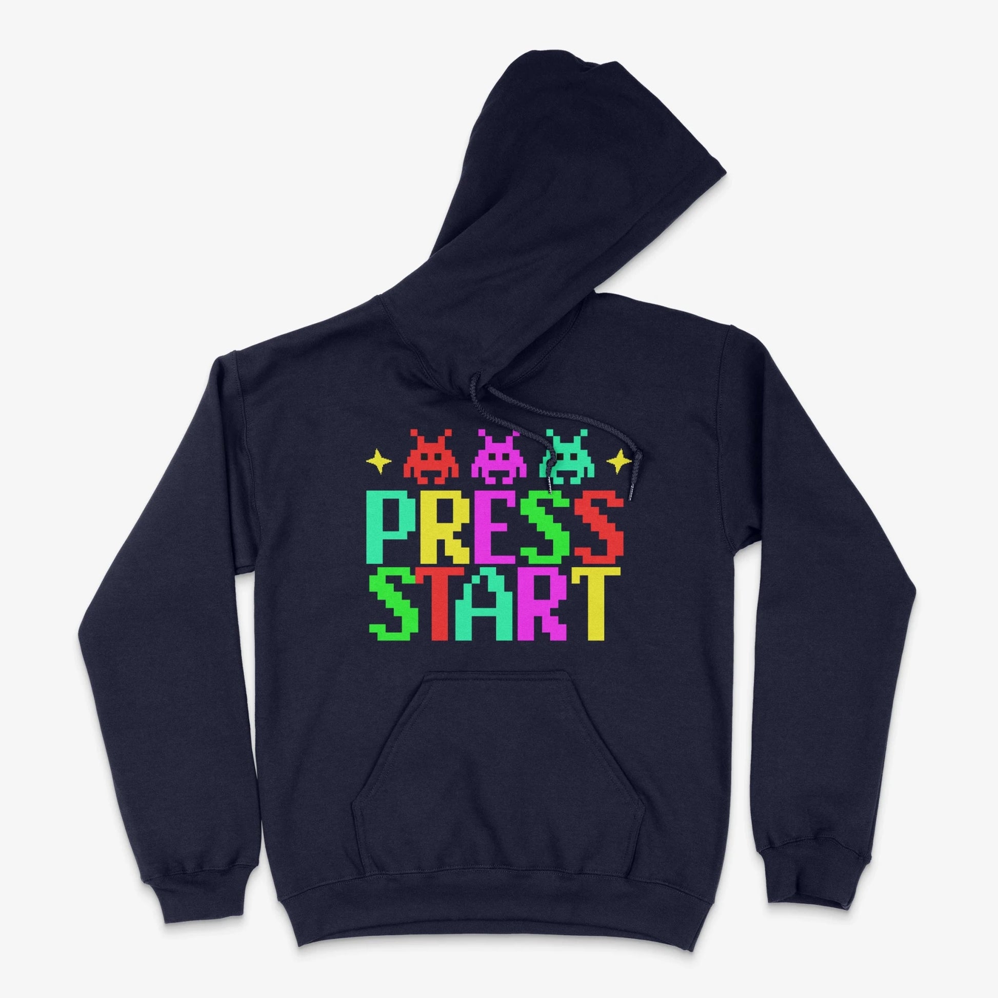 Pixel Gamer Hoodie - Press Start Hoodie in Farbe marine  