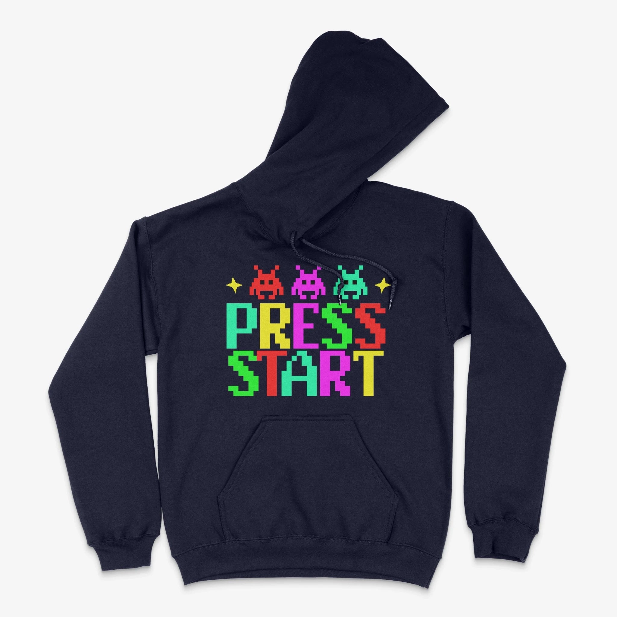 Pixel Gamer Hoodie - Press Start Hoodie in Farbe marine  