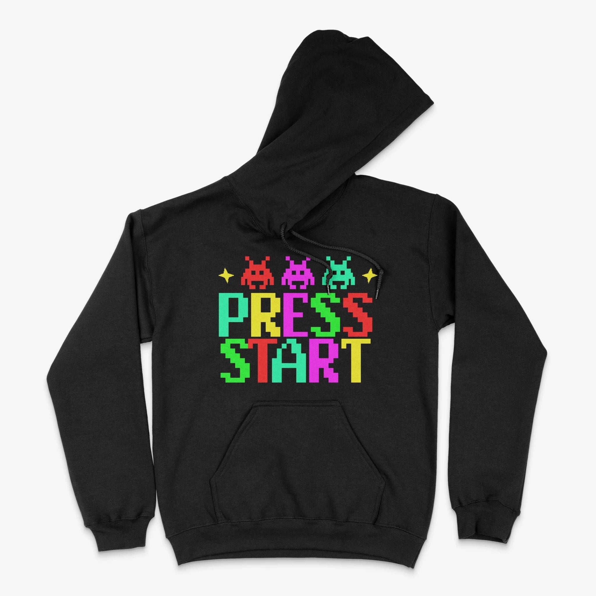 Pixel Gamer Hoodie - Press Start Hoodie in Farbe schwarz  