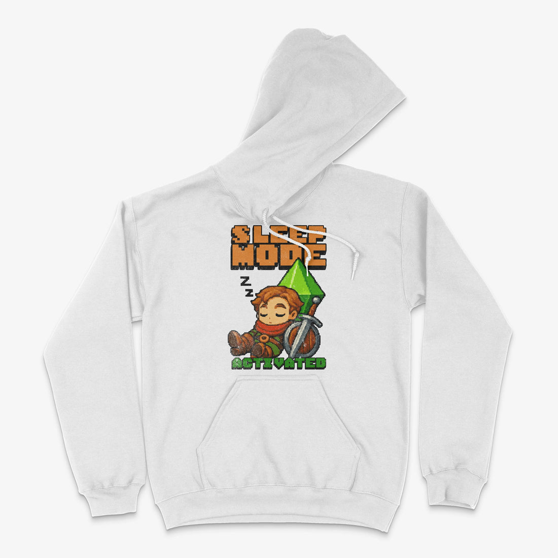 Pixel Gamer Hoodie - Sleep Mode Activated Hoodie in Farbe weiss  