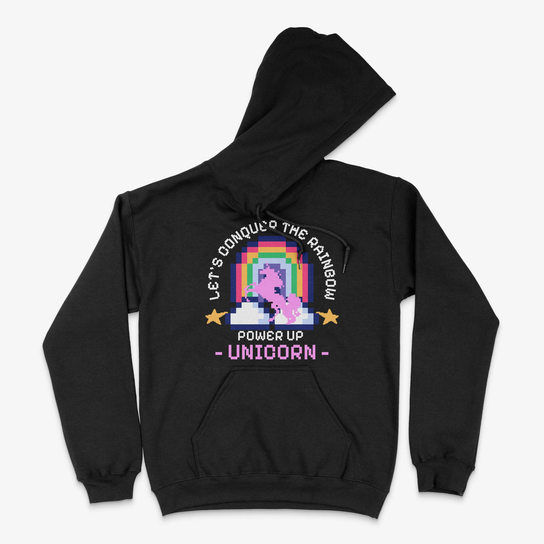 Pixel Gamer Hoodie - Unicorn Power Up Hoodie in Farbe schwarz  