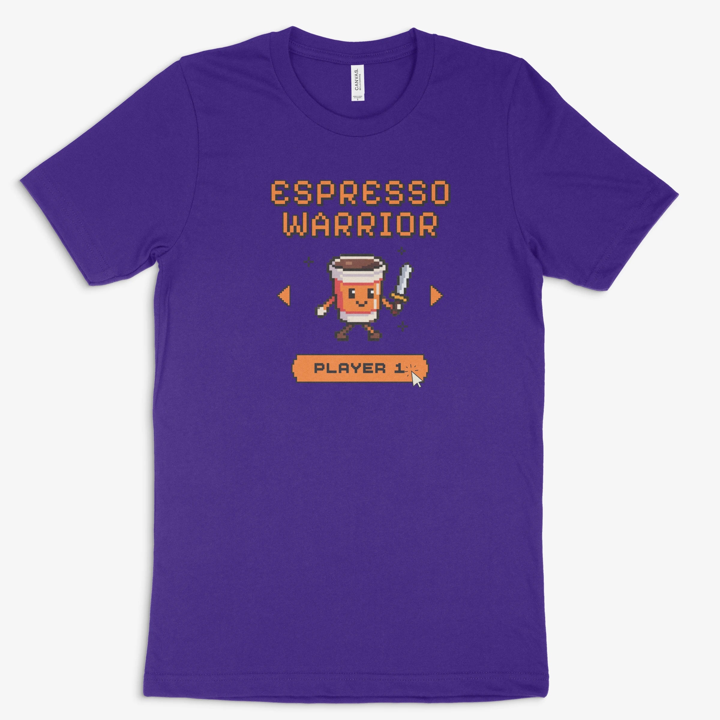 Pixel Gamer Shirt - Espresso Warrior in Farbe lila 