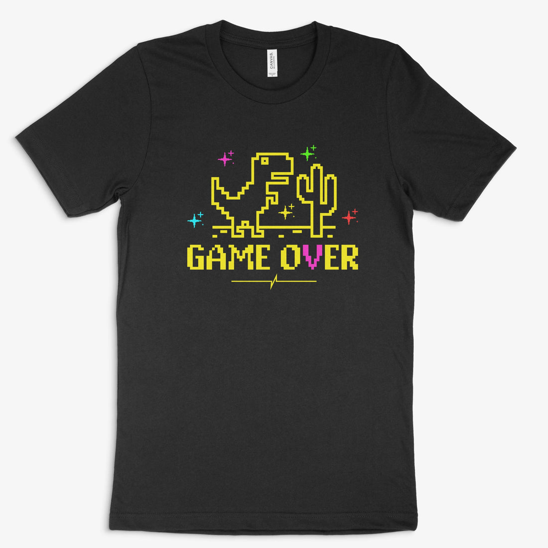 Pixel Gamer Shirt - Game Over Dino in Farbe schwarz 