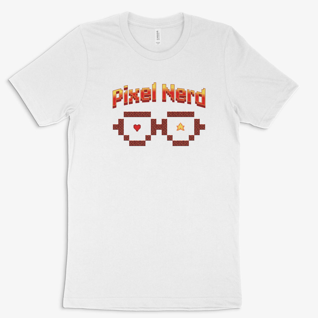 Retro Gamer Shirt - Pixel Nerd in Farbe weiss 