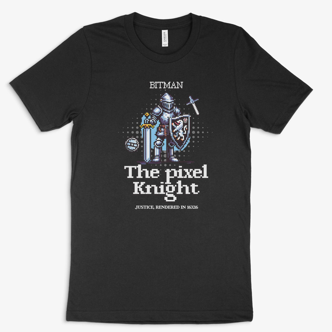 Retro Gamer Shirt - The Pixel Knight in Farbe schwarz 