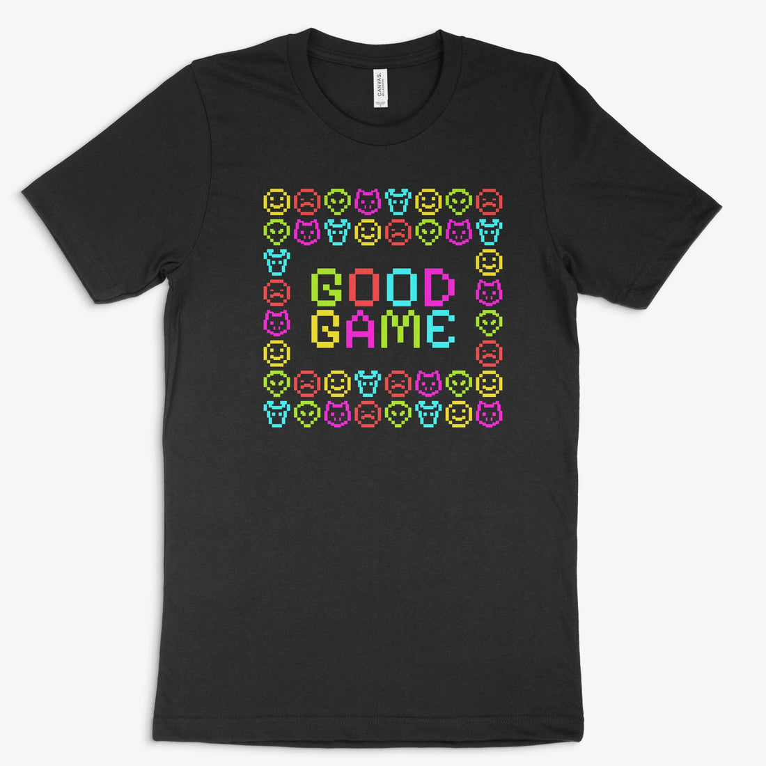 Retro Pixel Gamer Shirt - Good Game in Farbe schwarz 