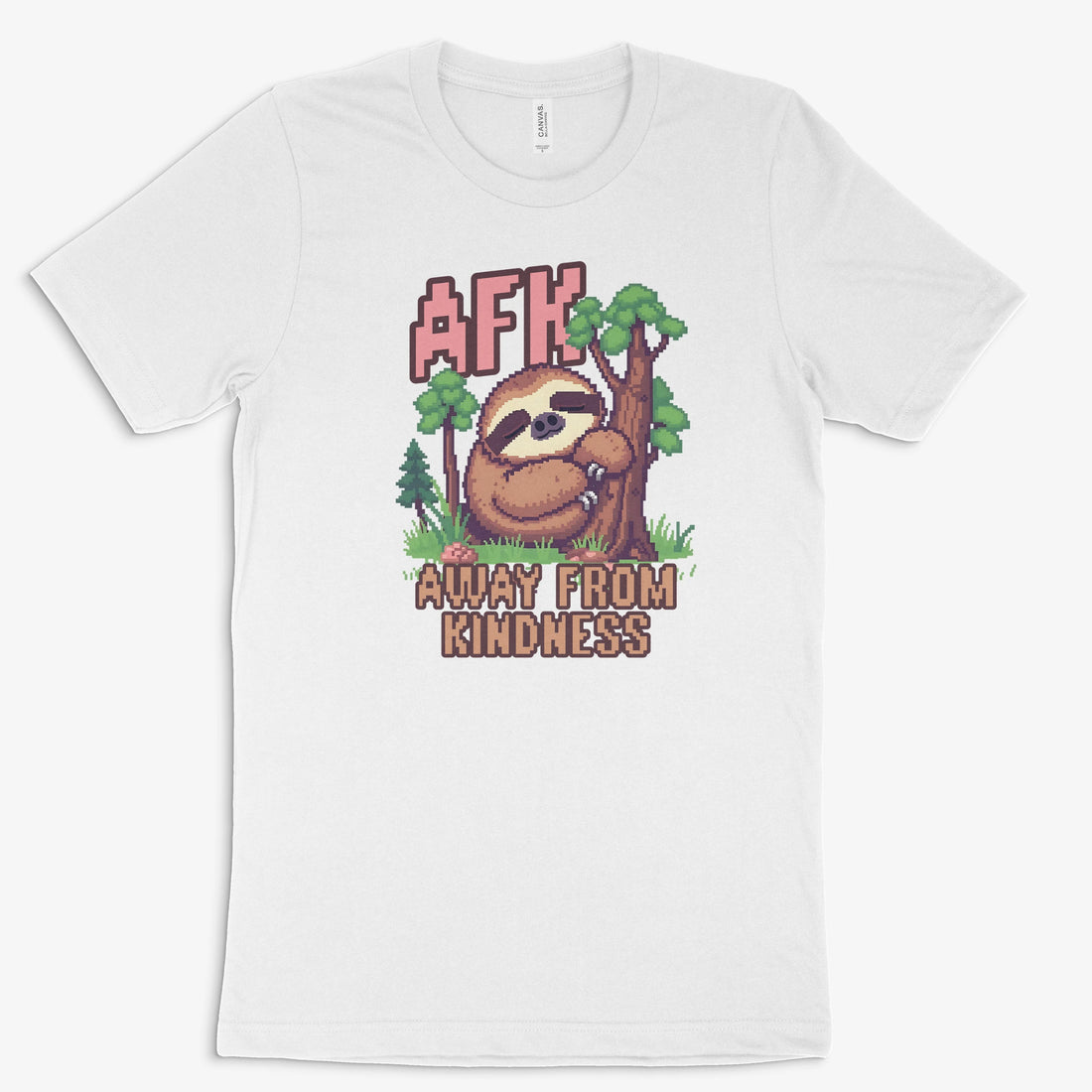 Retro Pixel Shirt | AFK – Away From Kindness in Farbe weiss 