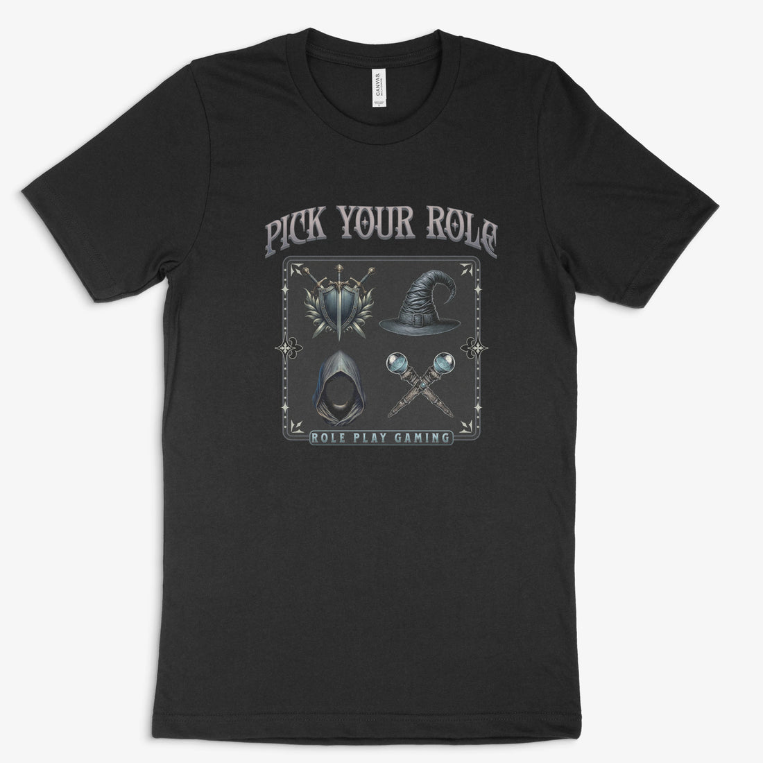 RPG Gamer Shirt - Pick Your Role in Farbe schwarz 