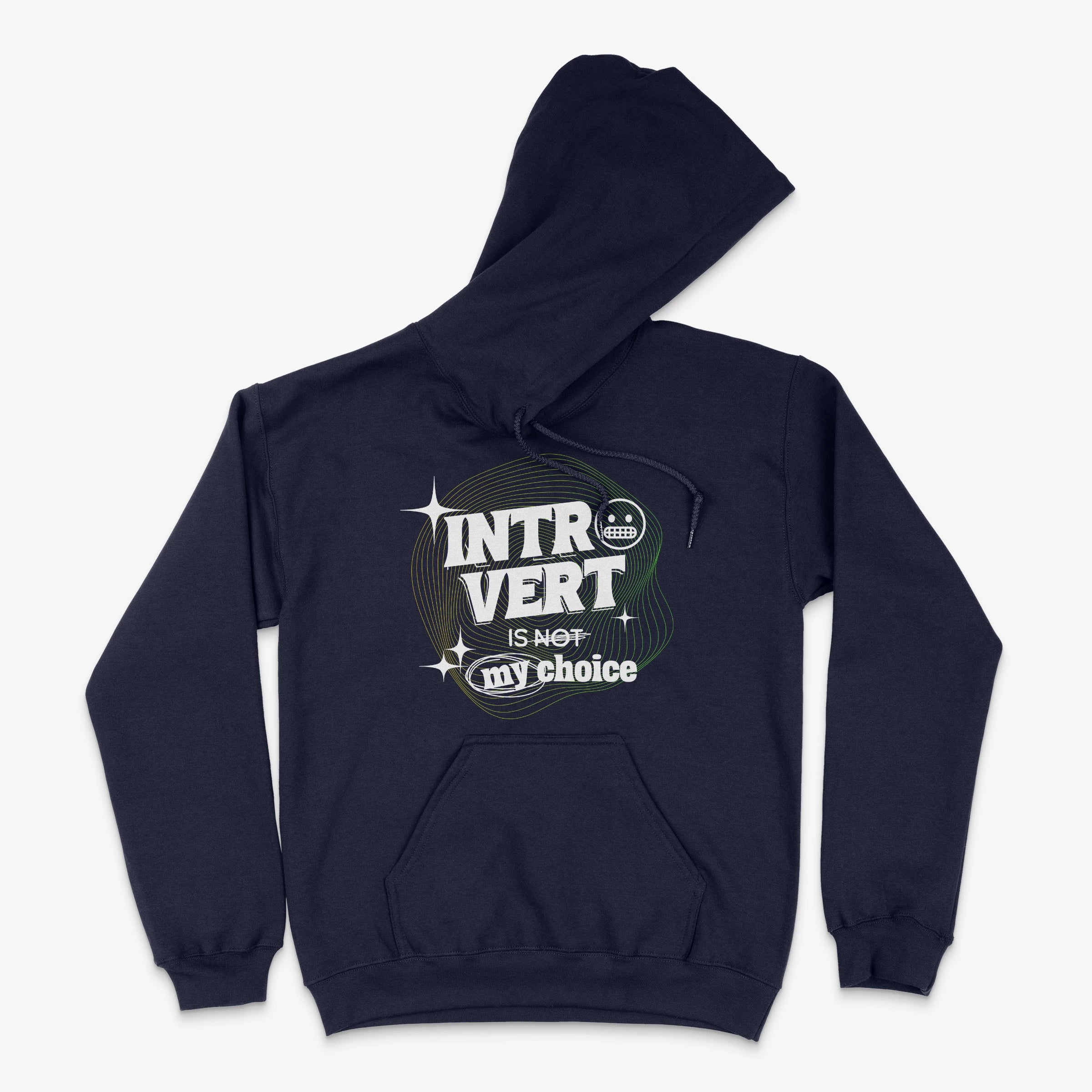 Statement Hoodie - Introvert Choice Hoodie in Farbe marine  