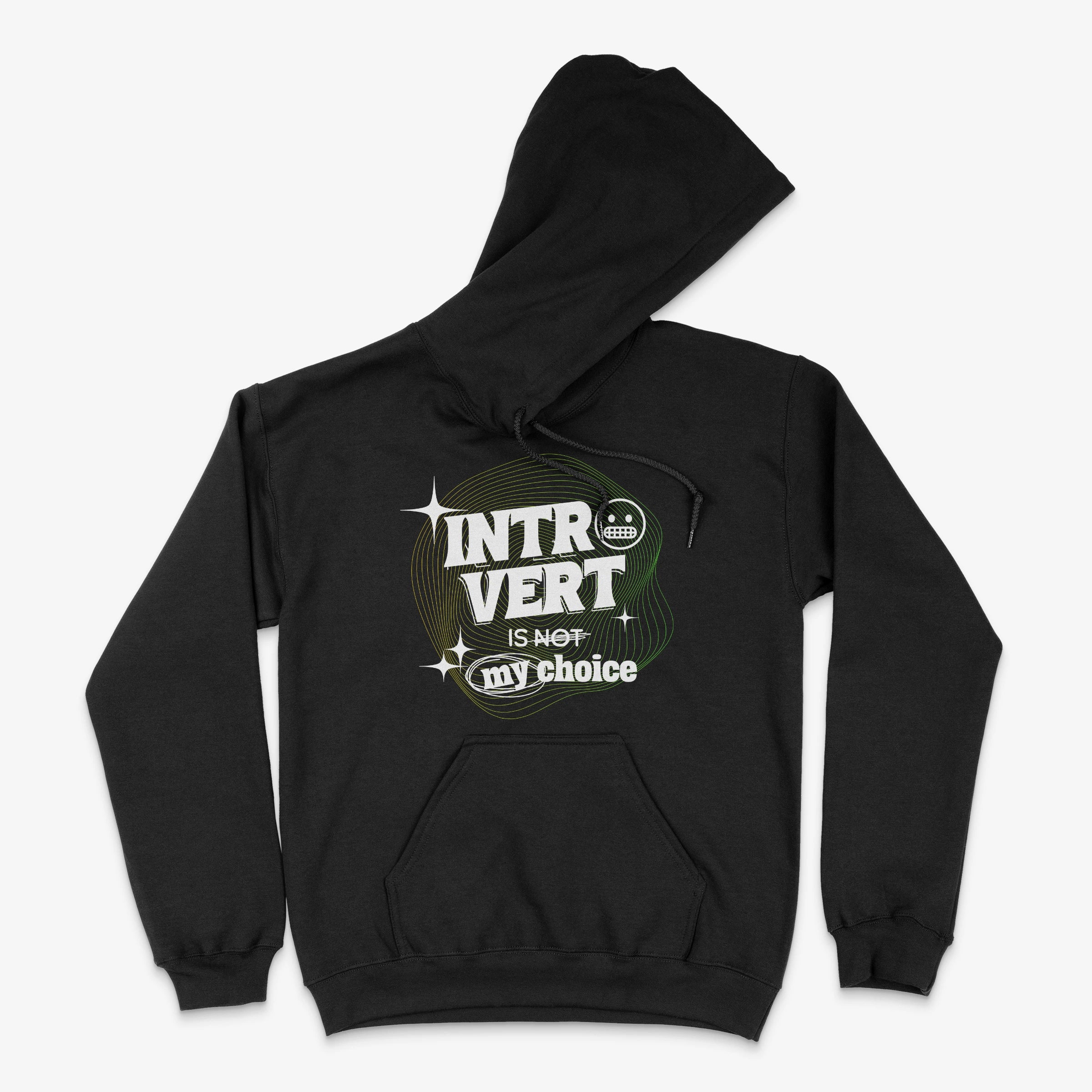 Statement Hoodie - Introvert Choice Hoodie in Farbe schwarz  