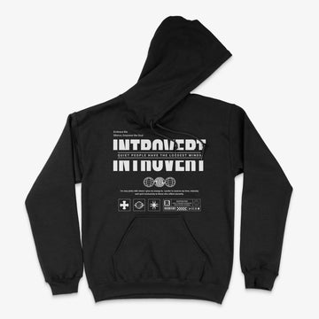 Statement Hoodie - Introvert Hoodie in Farbe schwarz  