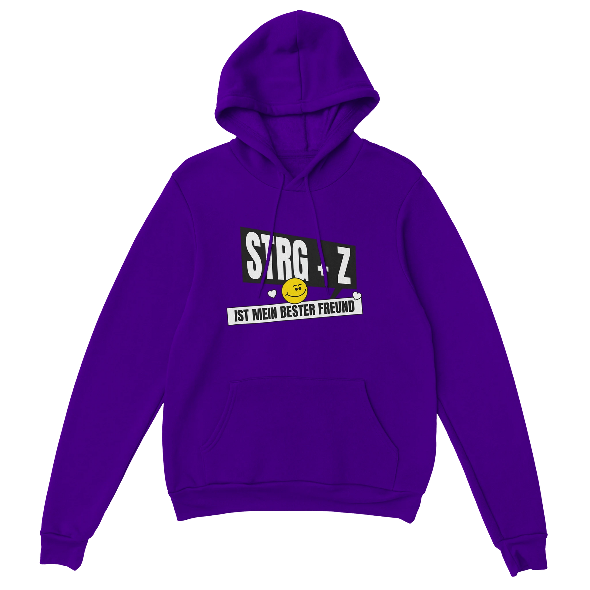 Statement Hoodie - Strg + Z lila – Gaming Hoodie Flatlay mit Statement  Strg + Z Print
