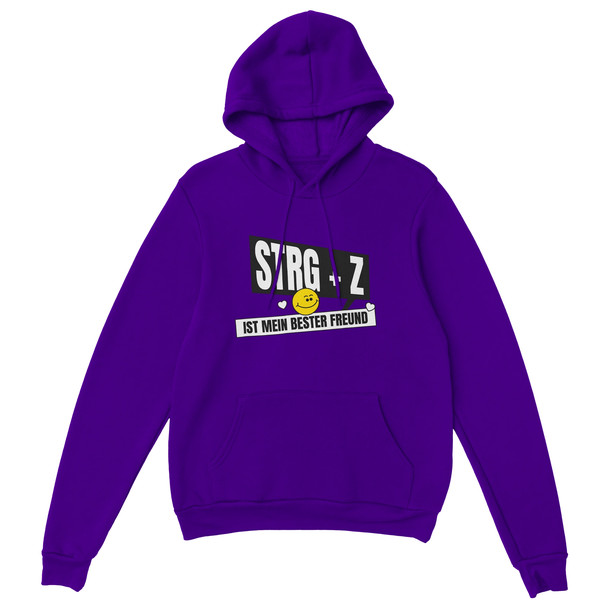 Statement Hoodie - Strg + Z lila – Gaming Hoodie Flatlay mit Statement  Strg + Z Print