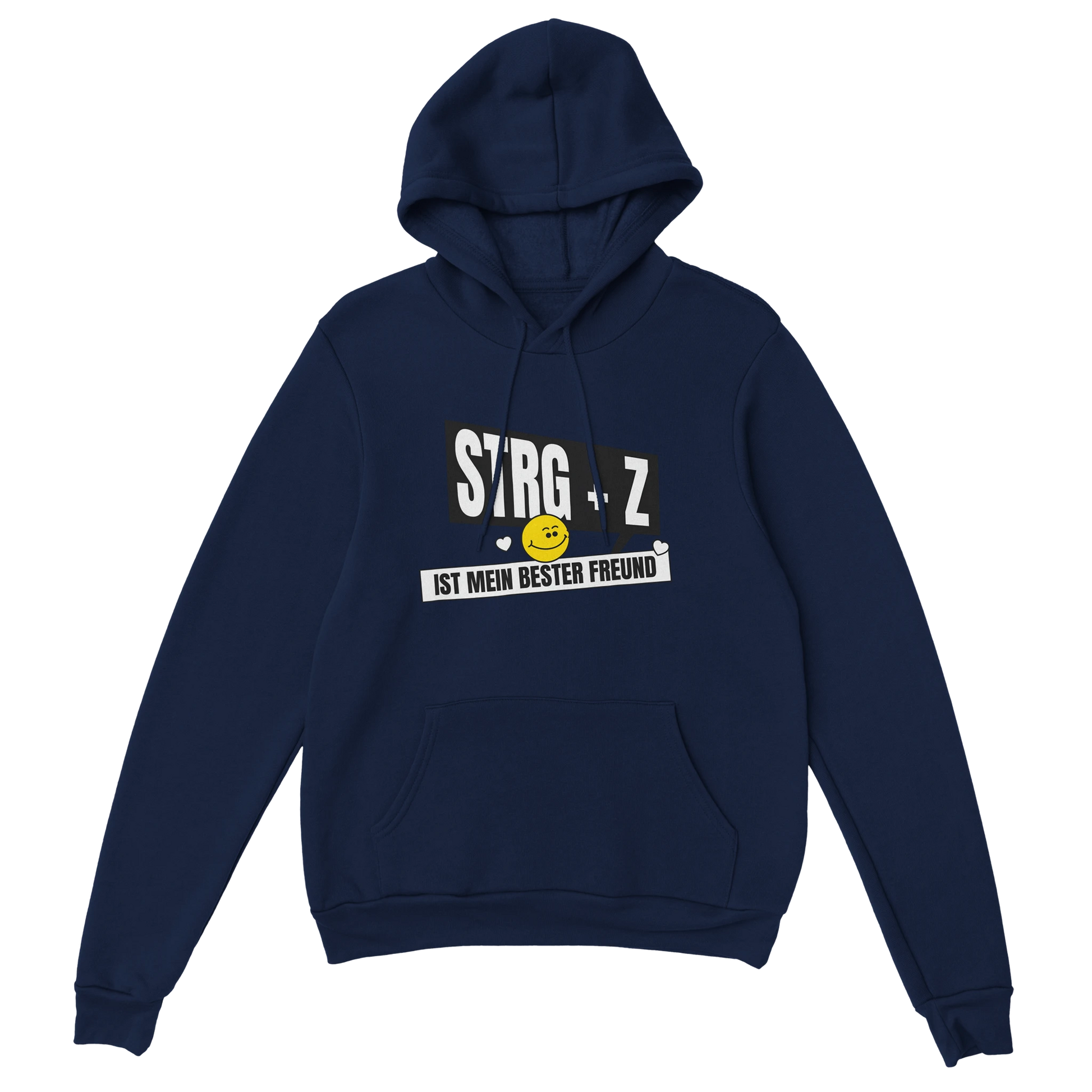 Statement Hoodie - Strg + Z marine – Gaming Hoodie Flatlay mit Statement  Strg + Z Print