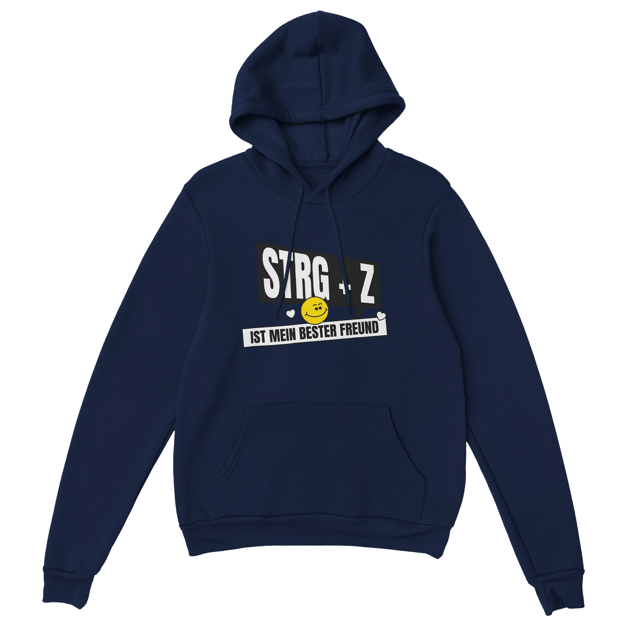 Statement Hoodie - Strg + Z marine – Gaming Hoodie Flatlay mit Statement  Strg + Z Print