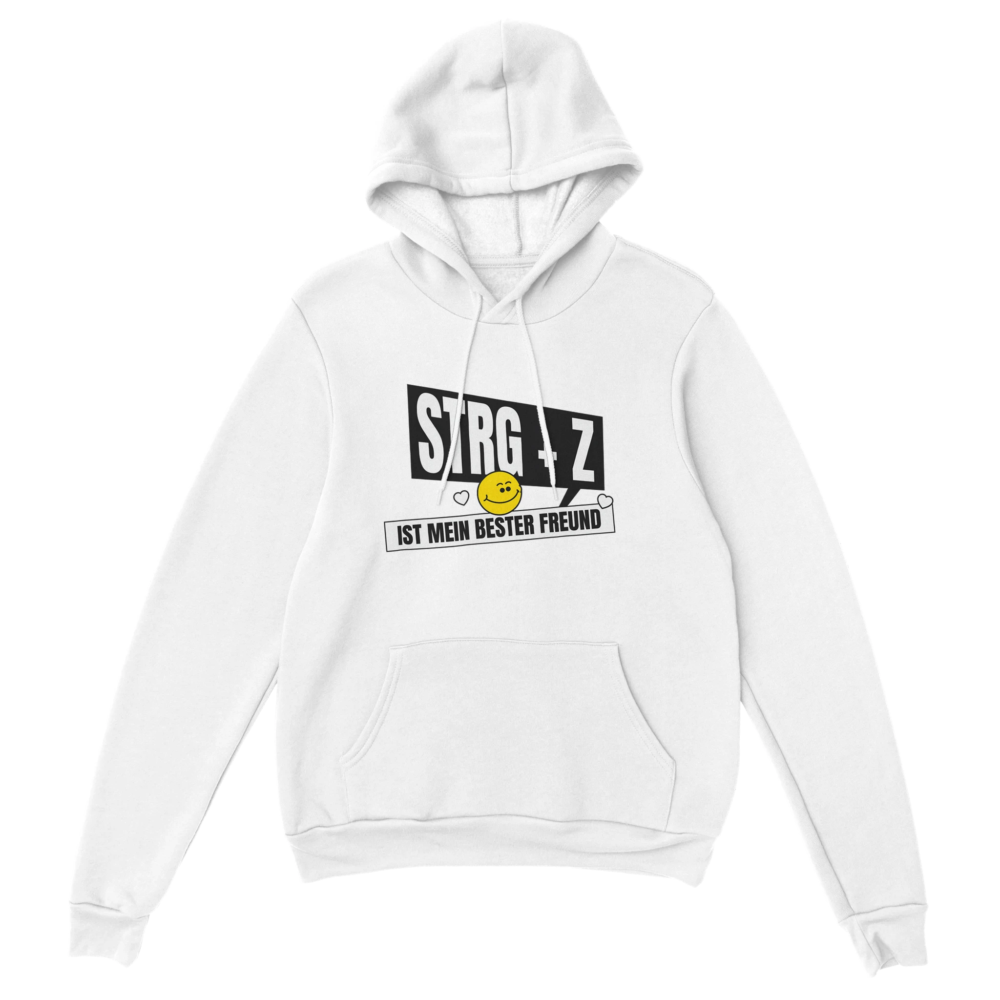 Statement Hoodie - Strg + Z weiss – Gaming Hoodie Flatlay mit Statement  Strg + Z Print