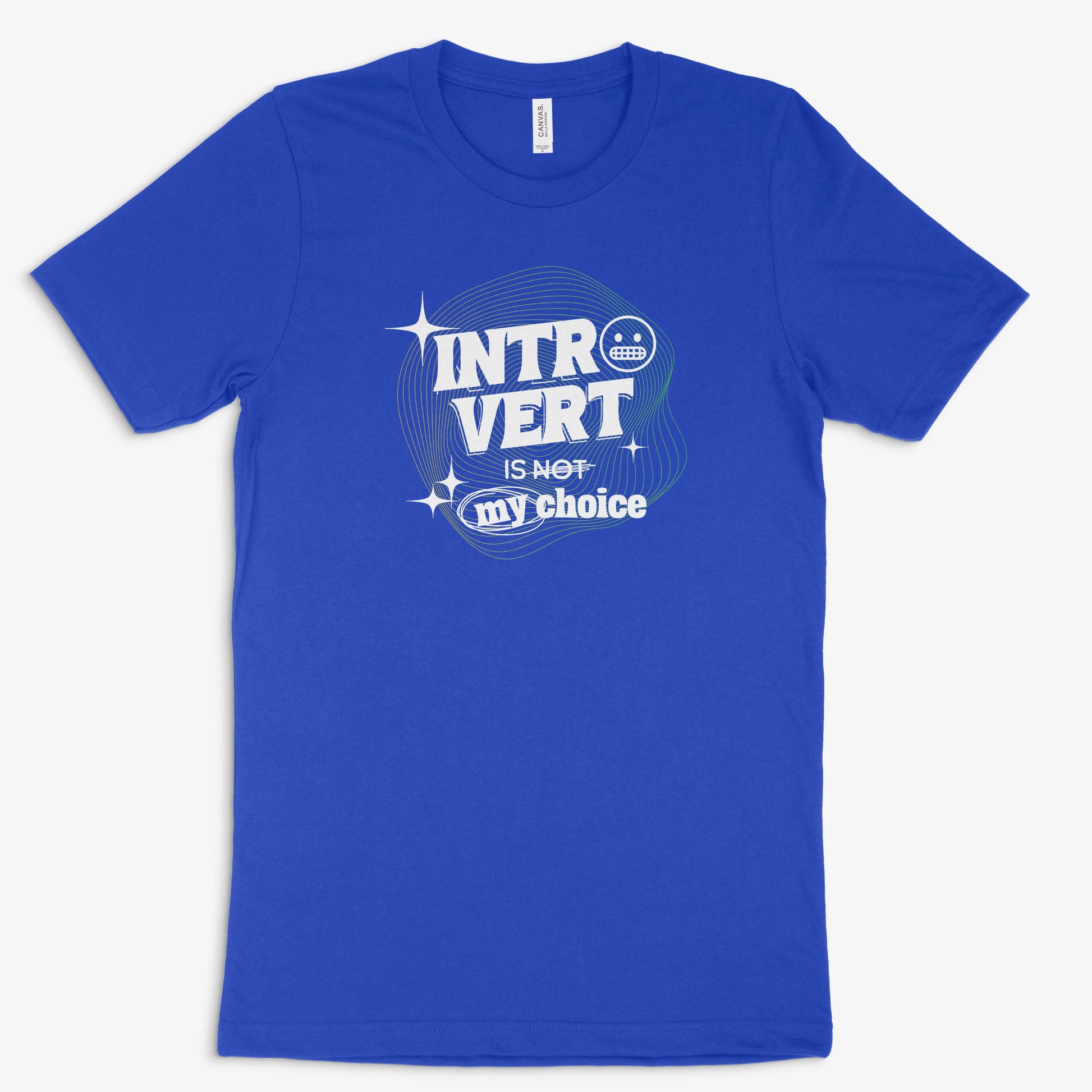 Statement Shirt - Introvert Is Not My Choice in Farbe blau 