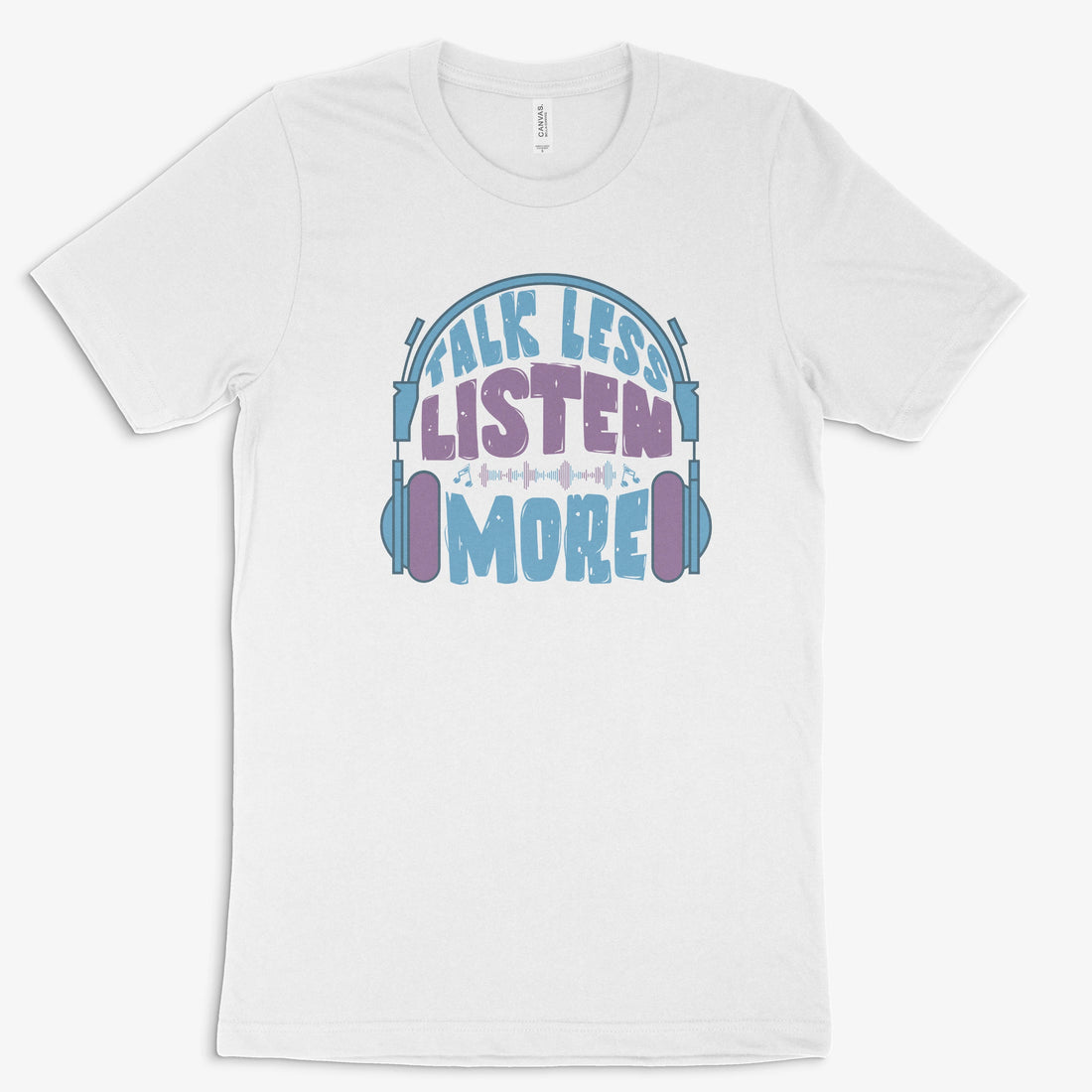 Statement Shirt - Talk Less Listen More in Farbe weiss 